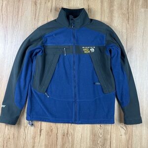 Mountain Hardwear Fleece Jacket Softshell Zip Up Blue Black Size M